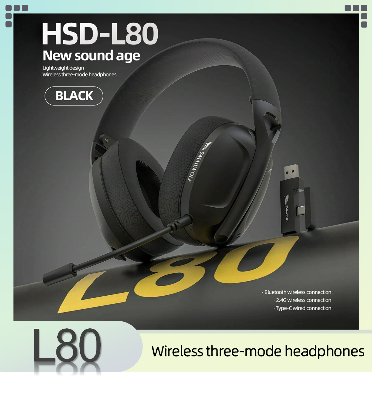 Pc Gaming Ultra - SMAILWOLF L80 Wireless Three-Mode Gaming Headset,