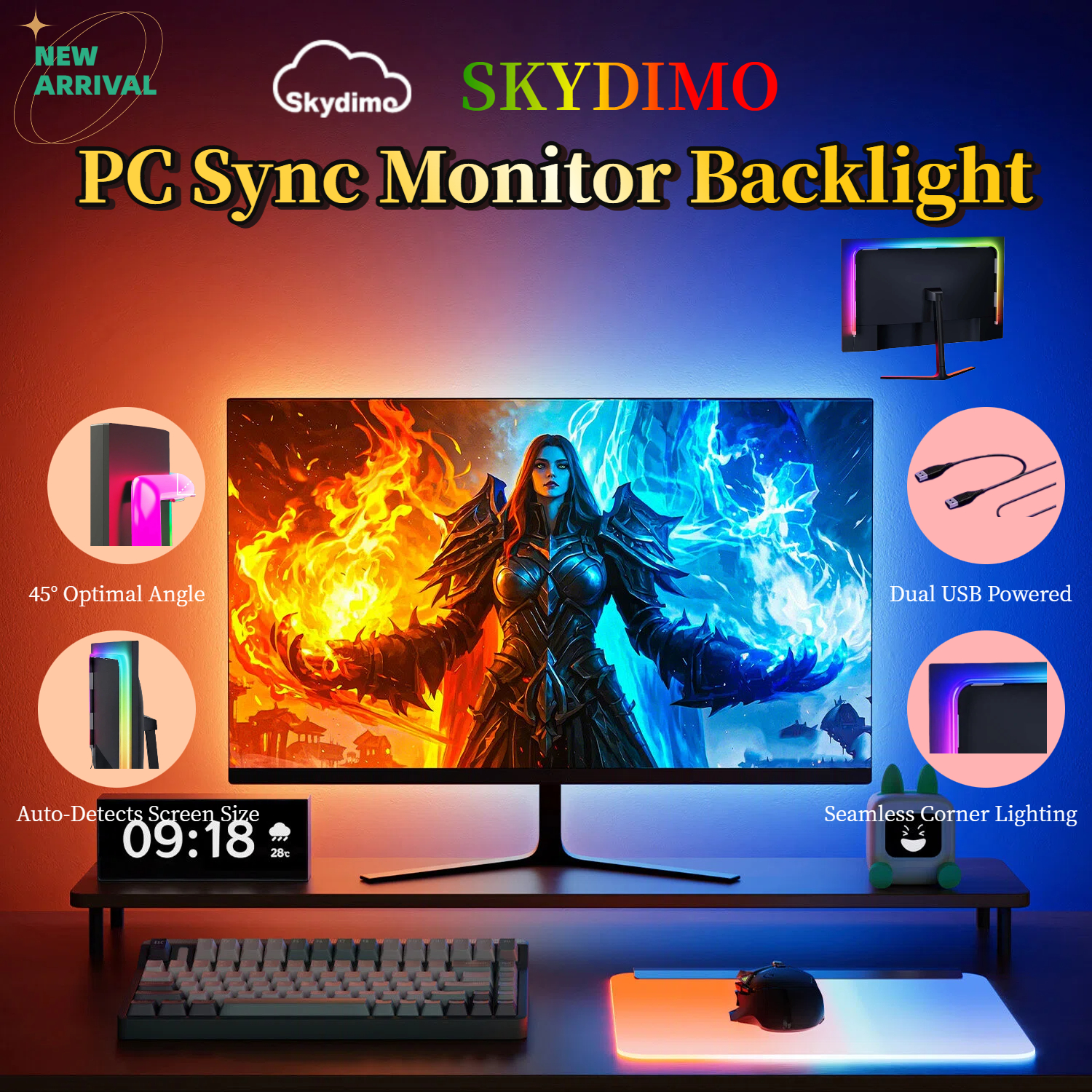 Pc Gaming Ultra - Upgrade RGB PC Backlight for 24-34