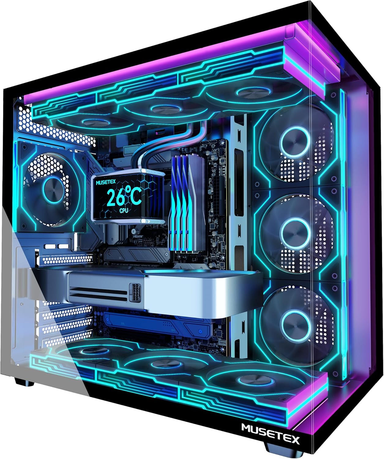 Pc Case Fan - ATX Mid Tower PC Case, Pre-Installed