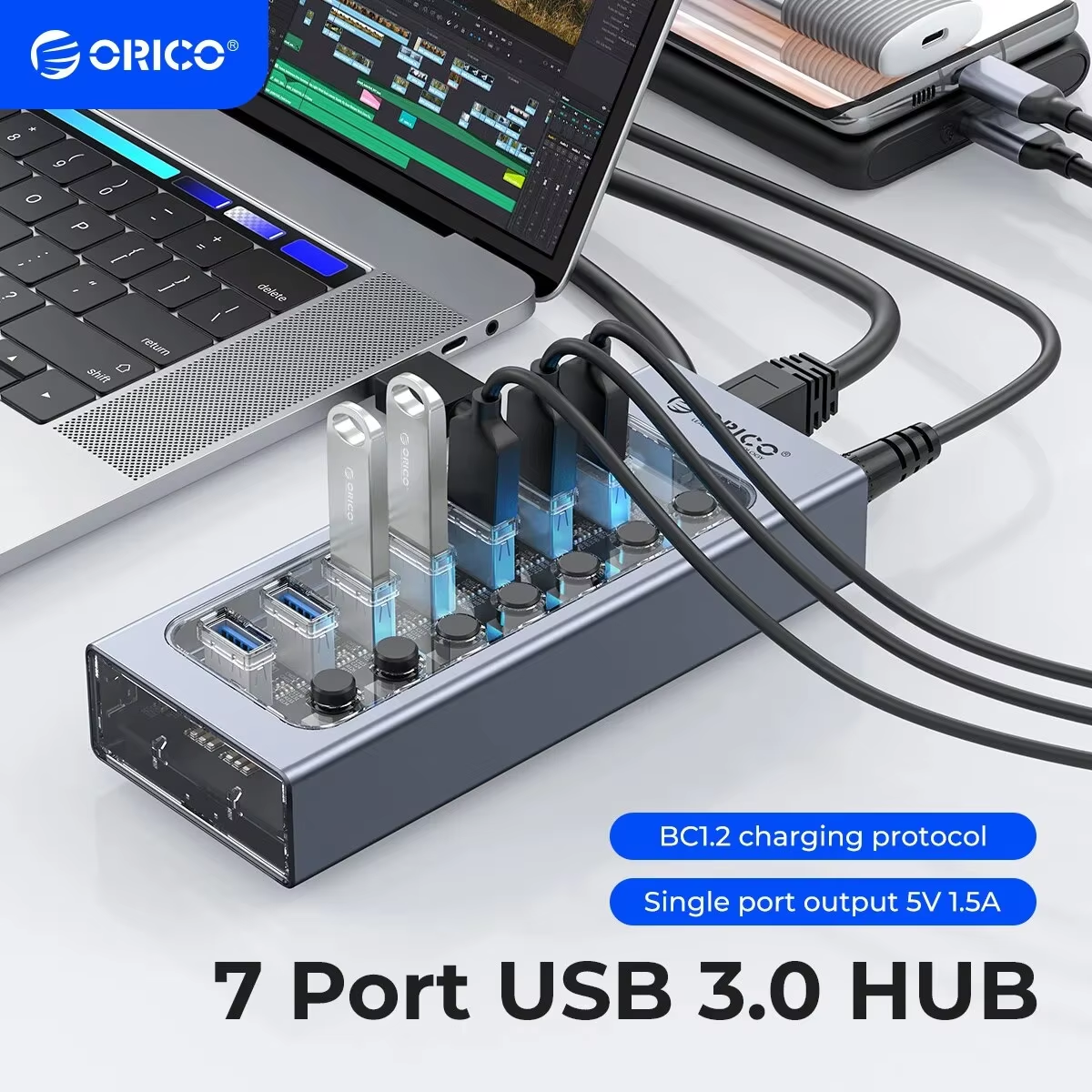 Usb Hub Gaming - ORICO Powered USB Hub Splitter Socket