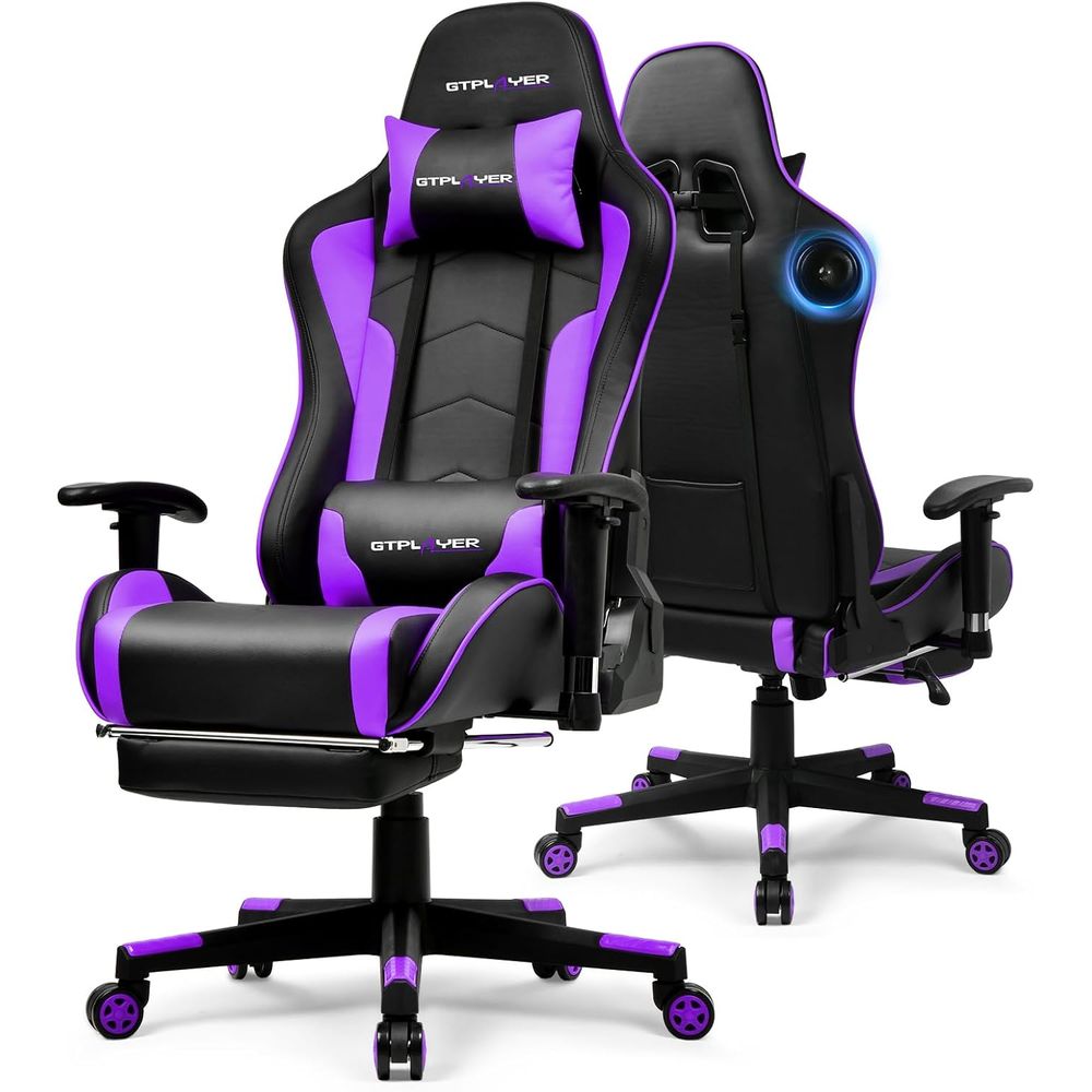 Gaming Chair - Bluetooth Gaming Chair with Adjustable Backrest,