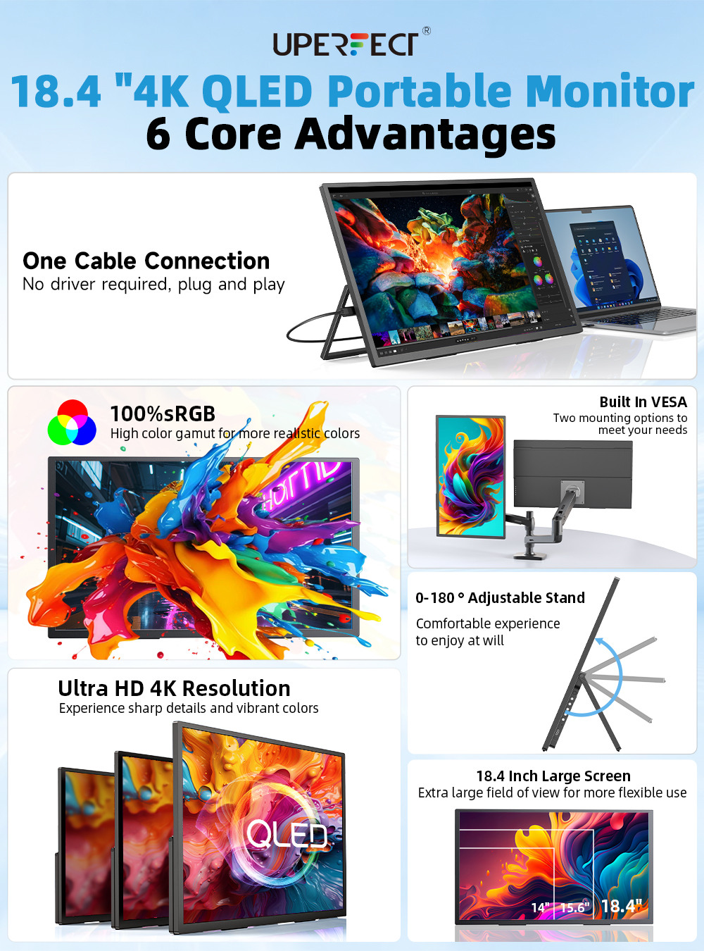 UPERFECT 18.4 inch 4K QLED Por - Pc Gaming Ultra reseña y precio