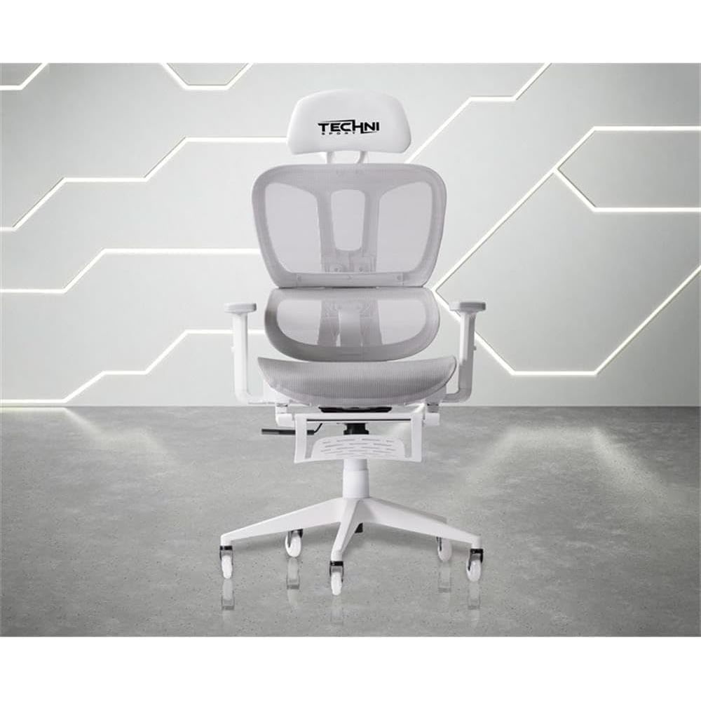 White Mesh Gaming Chair with F - Gaming Chair reseña y precio