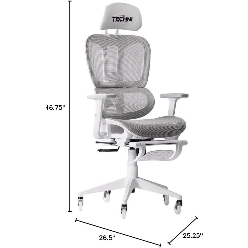 White Mesh Gaming Chair with F - Gaming Chair reseña y precio
