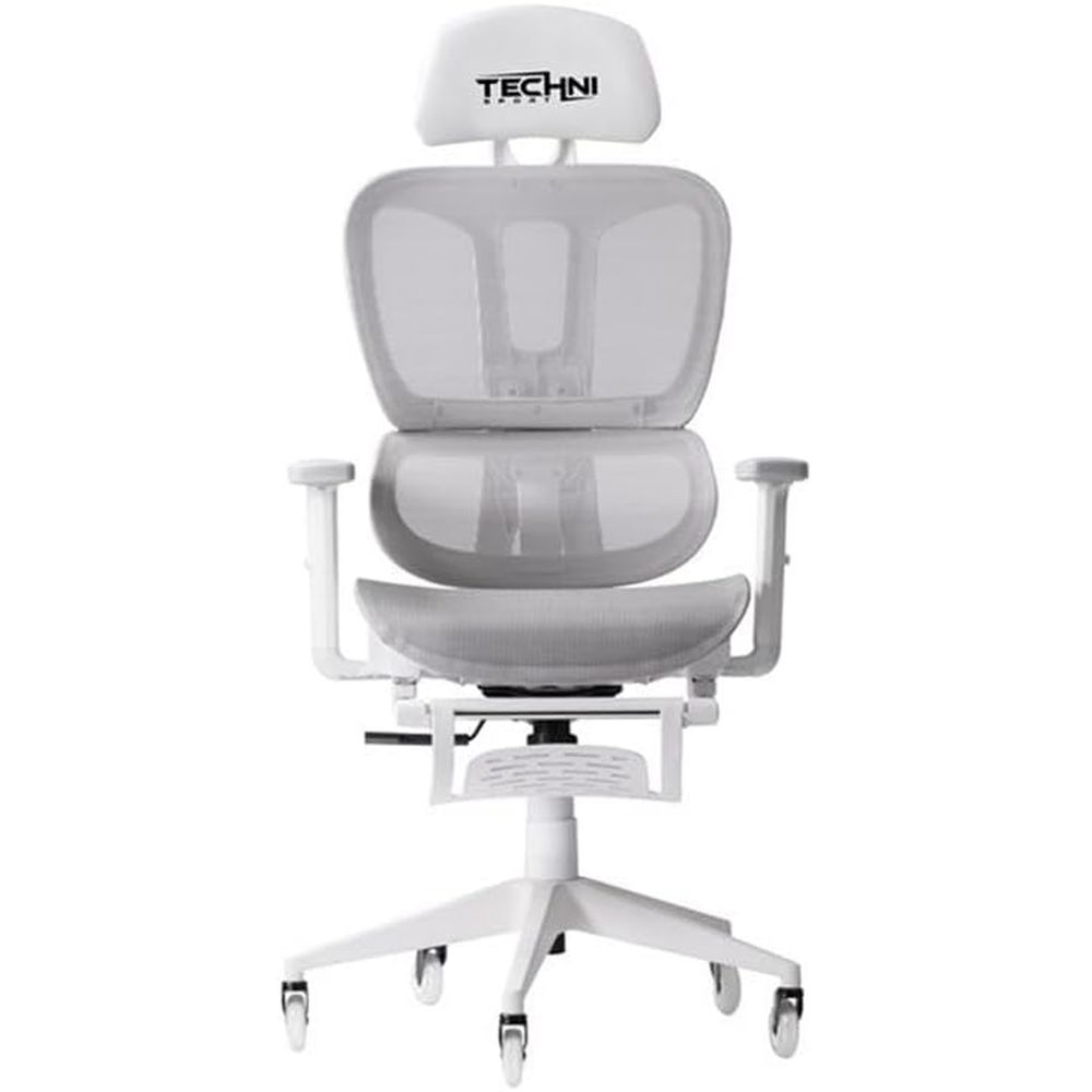 White Mesh Gaming Chair with F - Gaming Chair reseña y precio