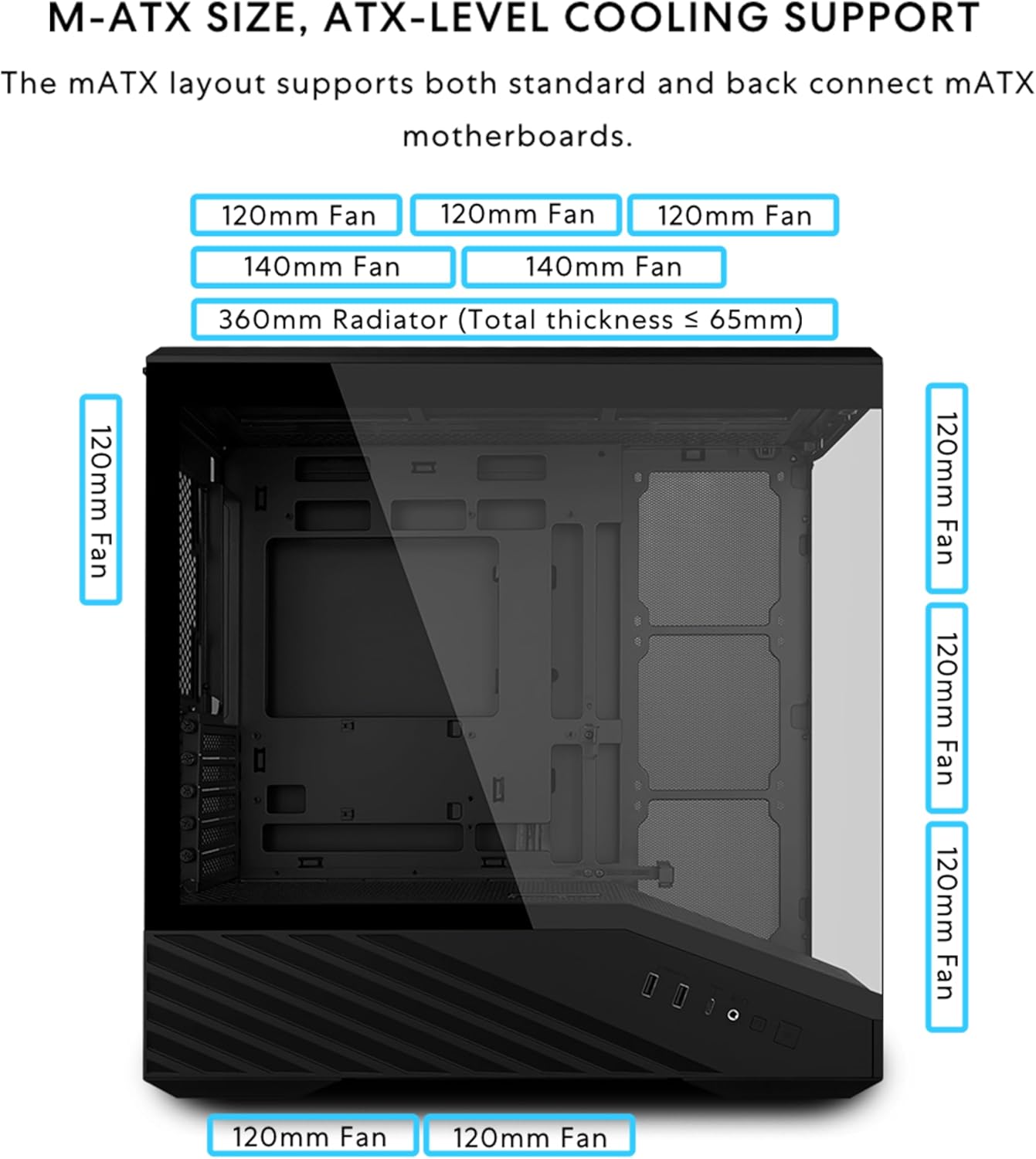 Compact Micro-ATX PC Case with - Pc Case Fan reseña y precio