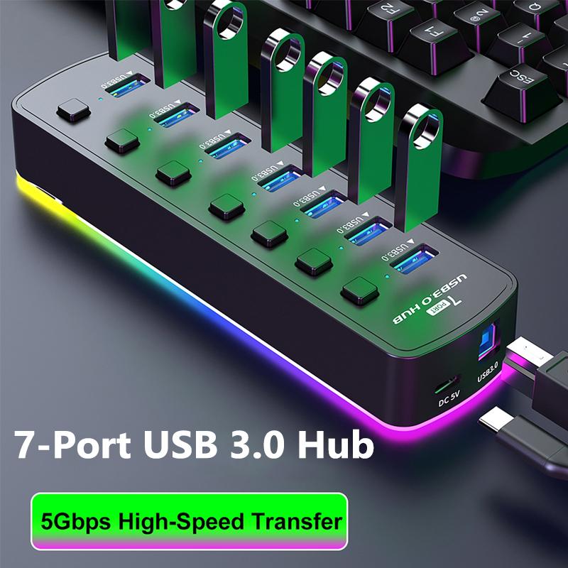 5Gbps High Speed Transfer 7 Po - Usb Hub Gaming reseña y precio