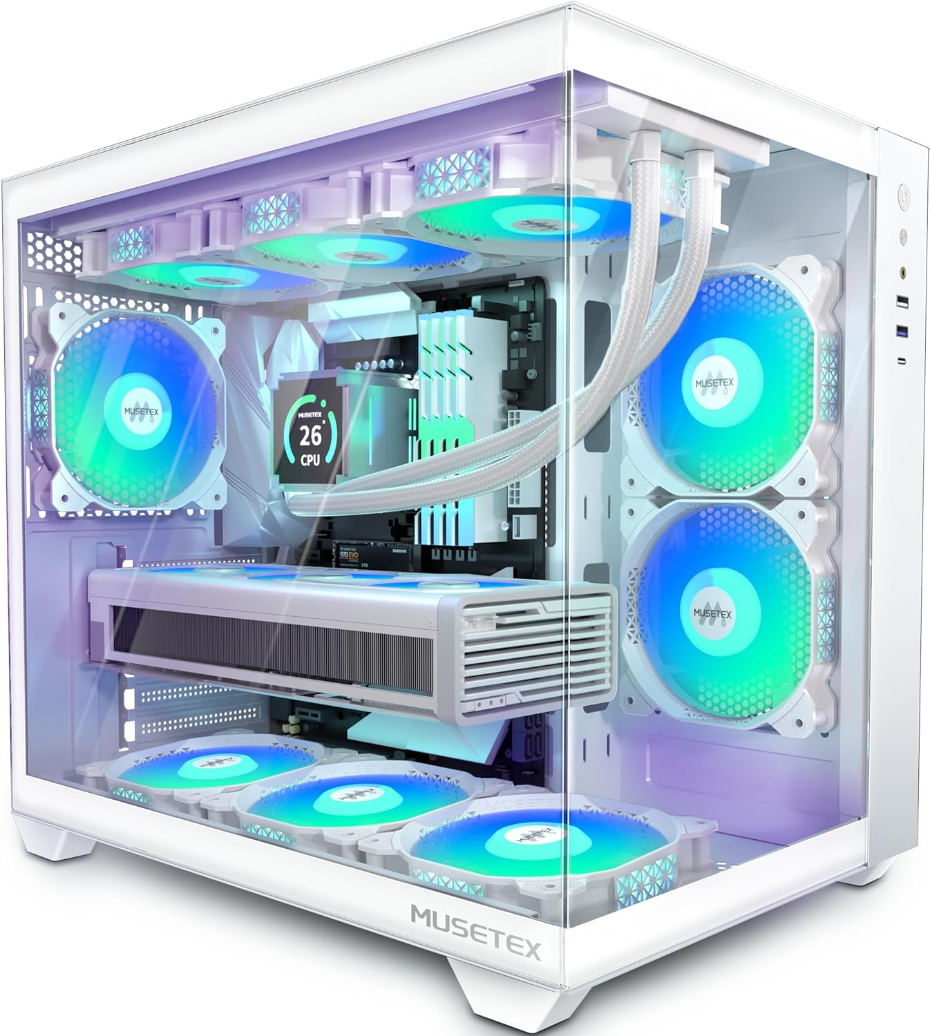 ATX PC Case with 6 PWM ARGB Fa - Pc Case Fan reseña y precio