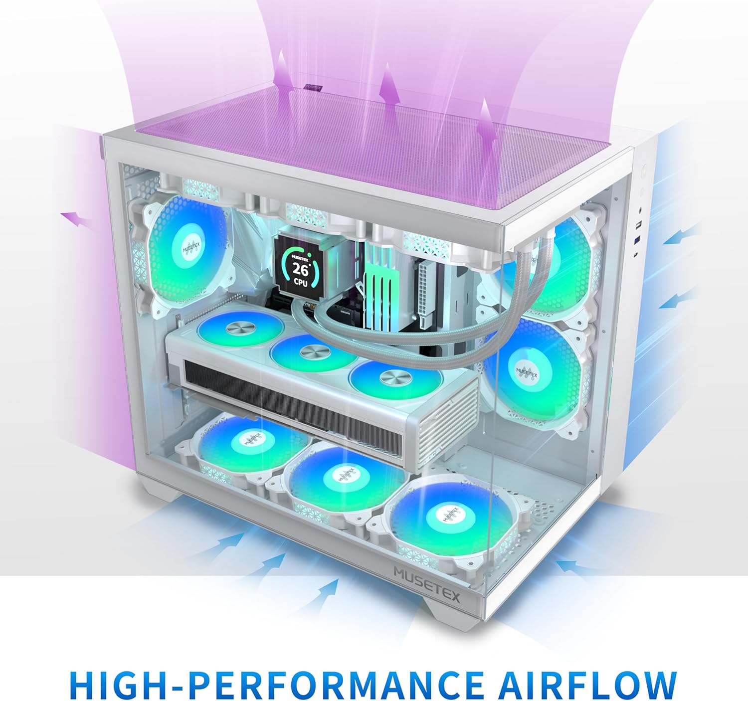 ATX PC Case with 6 PWM ARGB Fa - Pc Case Fan reseña y precio