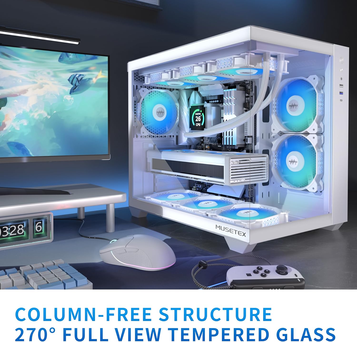 ATX PC Case with 6 PWM ARGB Fa - Pc Case Fan reseña y precio