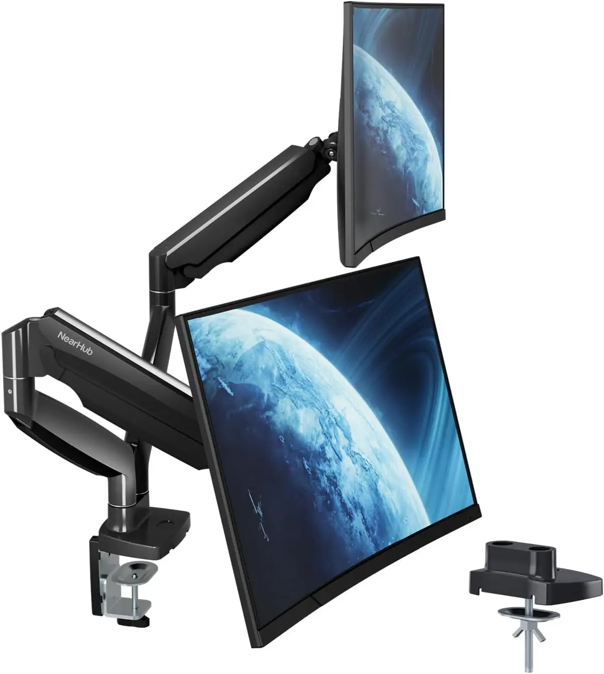 Curved Monitor Mount Dual Moni - Dual Monitor Arm reseña y precio