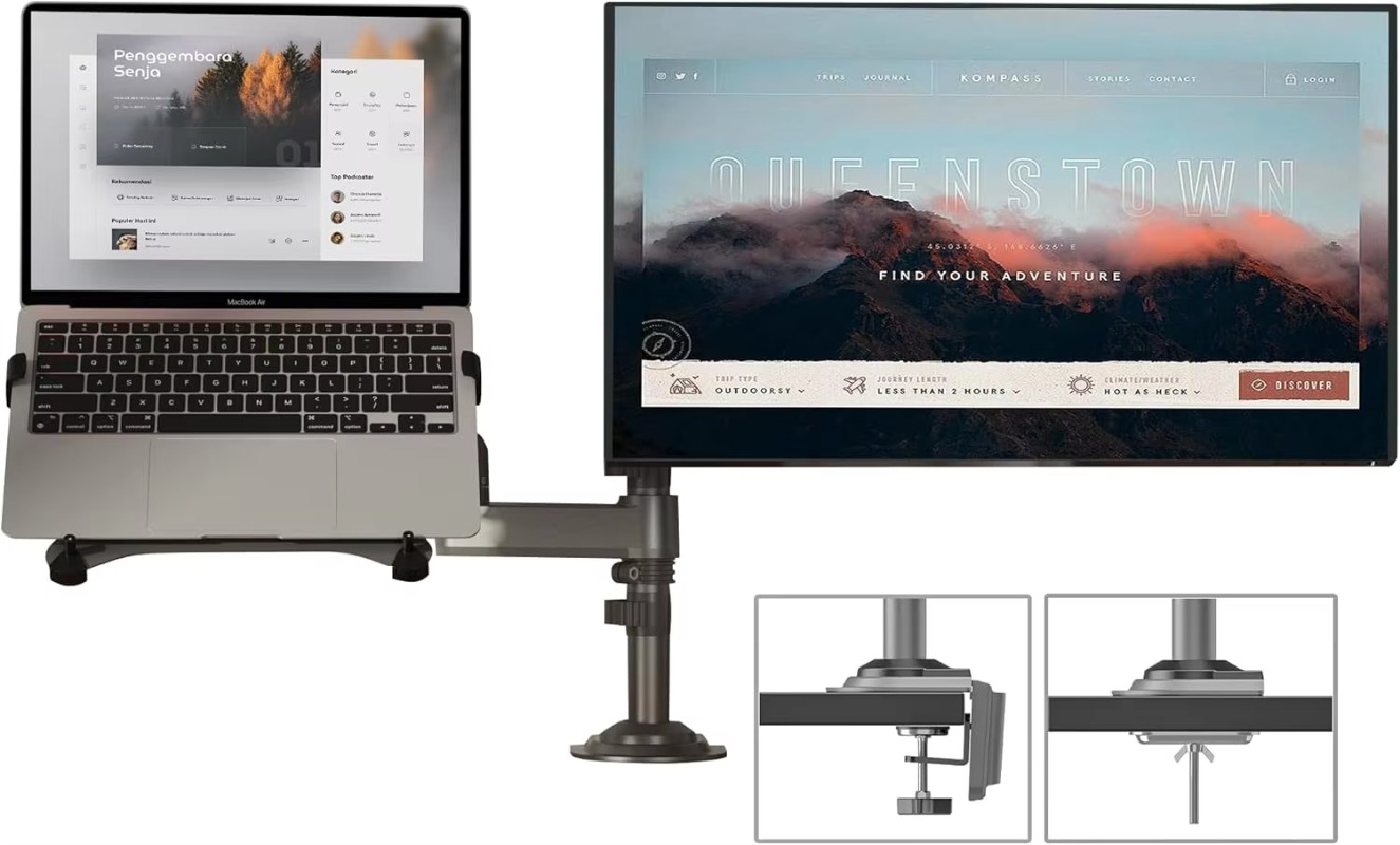 Dual Arm 2 in 1 Combo Laptop M - Dual Monitor Arm reseña y precio