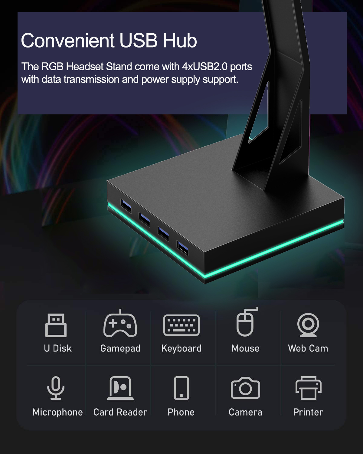 Hot Sale RGB Gaming Stand 4 US - Usb Hub Gaming reseña y precio