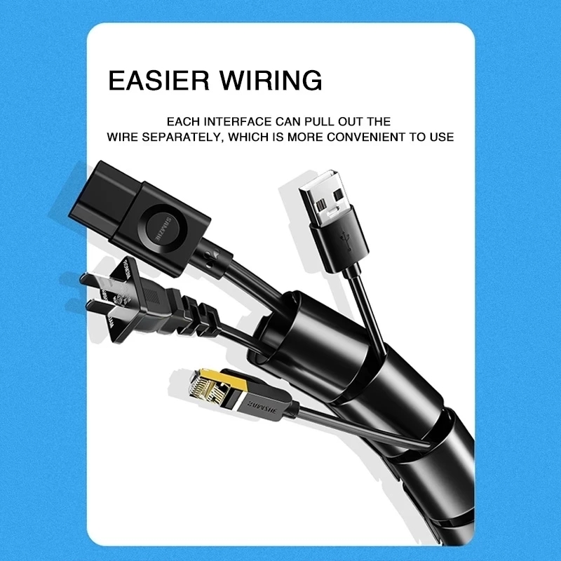 2M/1M Flexible Spiral Cable Wi - Cable Management Sleeve reseña y precio