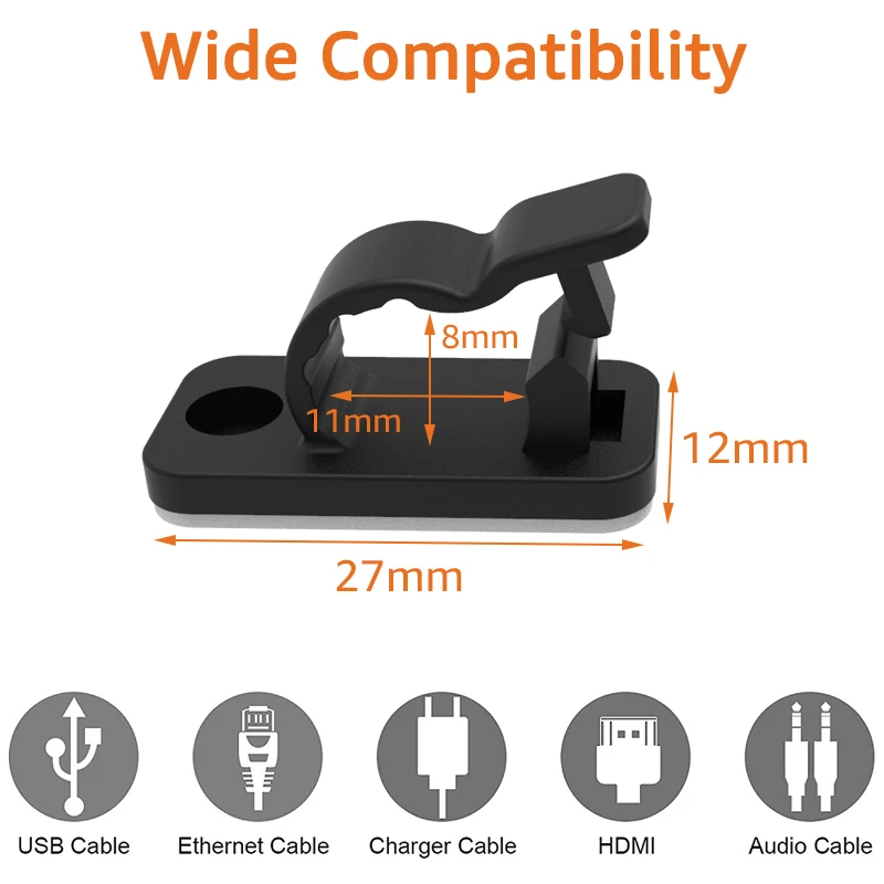 10/50PCS Cable Organizer Clips - Cable Management Sleeve reseña y precio