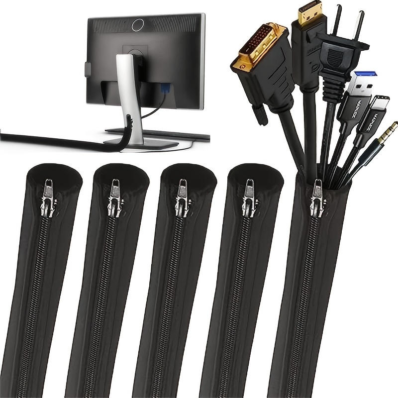 1/2/4 PCS Flexible Cable Manag - Cable Management Sleeve reseña y precio