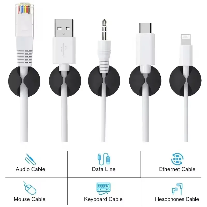 Cable Clips Phone Cord Holder  - Cable Management Sleeve reseña y precio