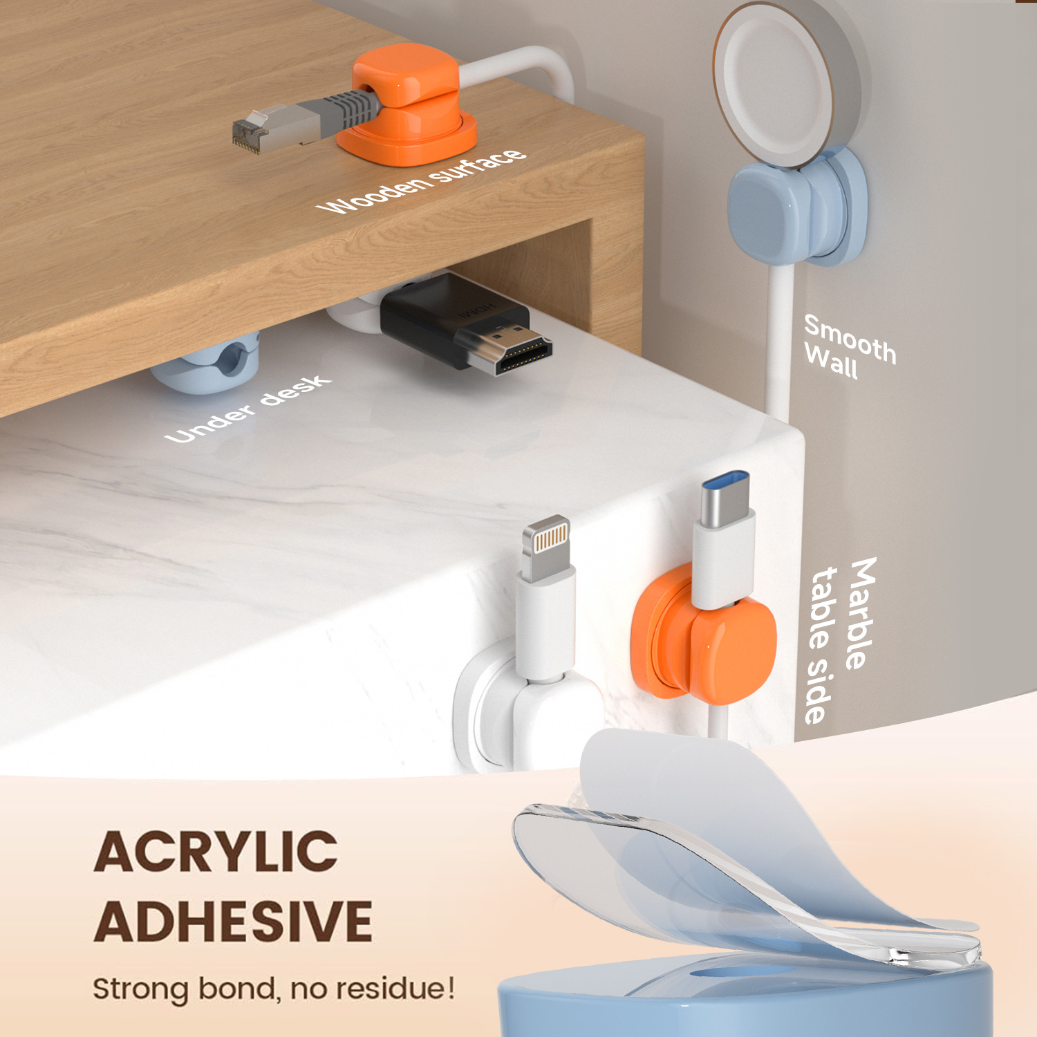 adhesive cable organizer Cable - Cable Management Sleeve reseña y precio
