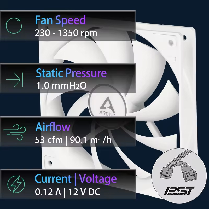 ARCTIC F12 PWM PST 120mm Fan,  - Pc Case Fan reseña y precio