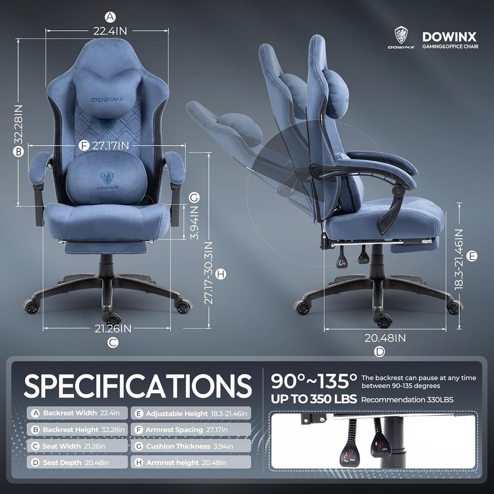 Heated Massage Lumbar Support  - Gaming Chair reseña y precio