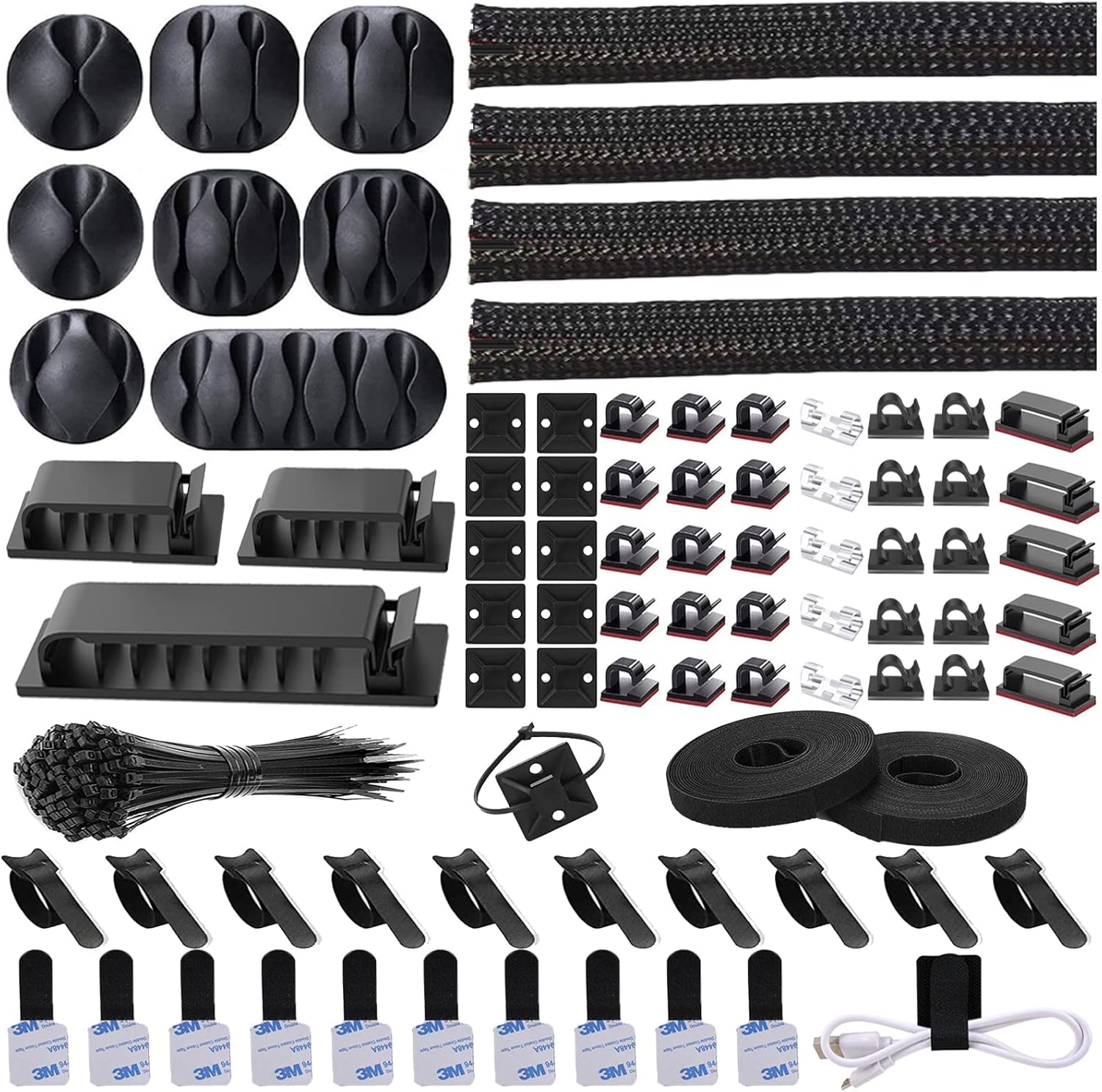 192 PCS Cable Management Kit w - Cable Management Sleeve reseña y precio