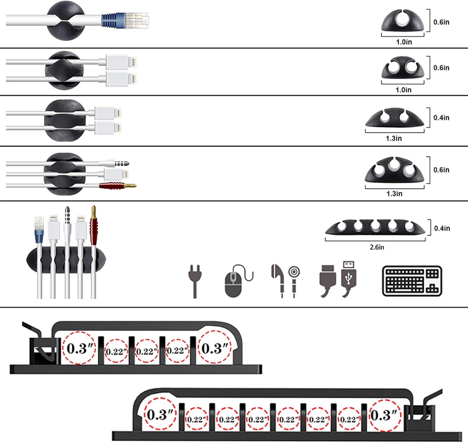 192 PCS Cable Management Kit w - Cable Management Sleeve reseña y precio