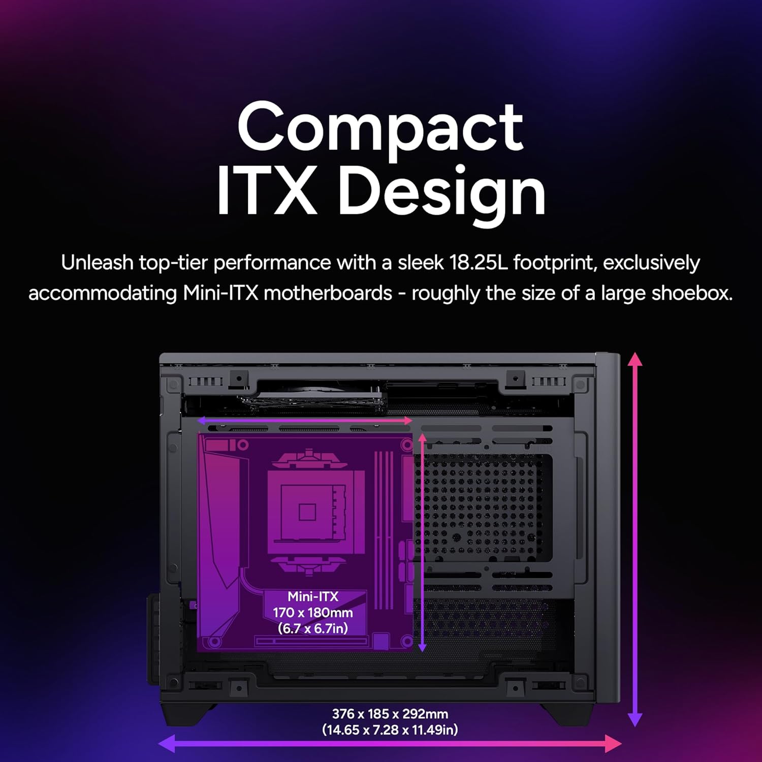 Mini-ITX PC Case with 280mm Ra - Pc Case Fan reseña y precio