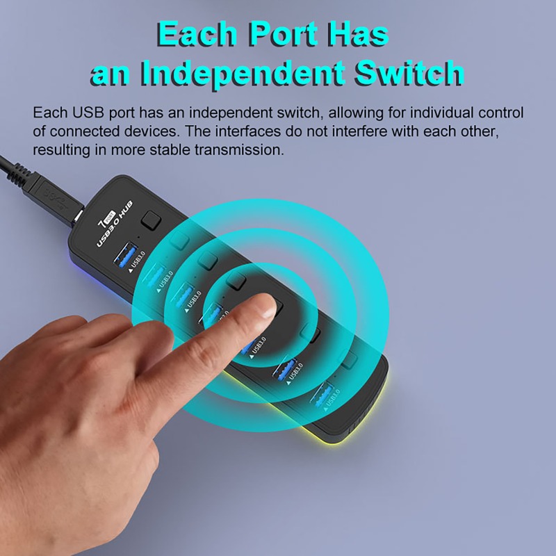 7 Ports USB 3.0 Hub 5Gbps Spli - Usb Hub Gaming reseña y precio