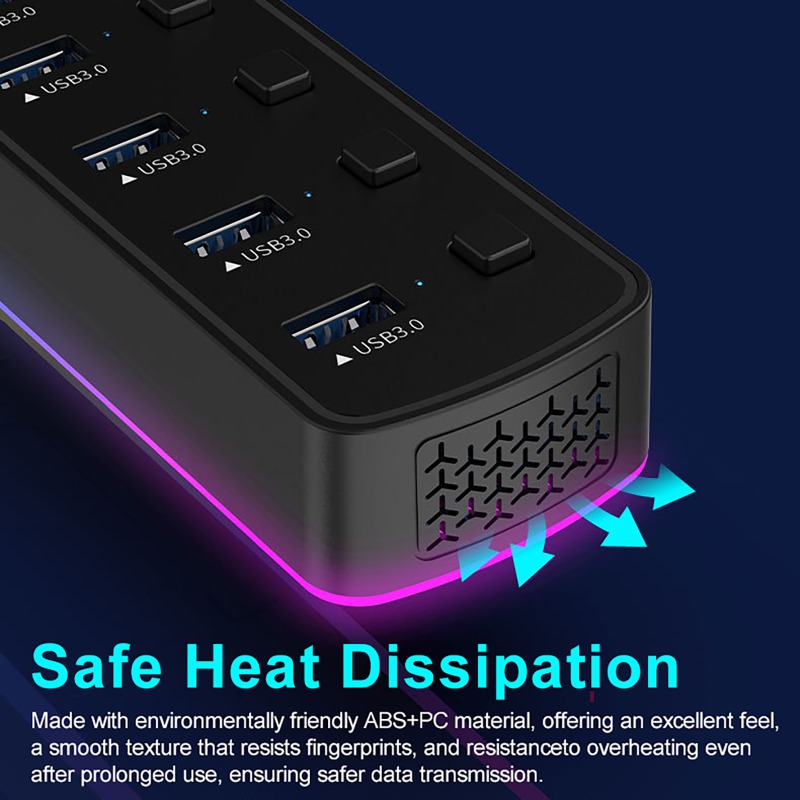 7 Ports USB 3.0 Hub 5Gbps Spli - Usb Hub Gaming reseña y precio