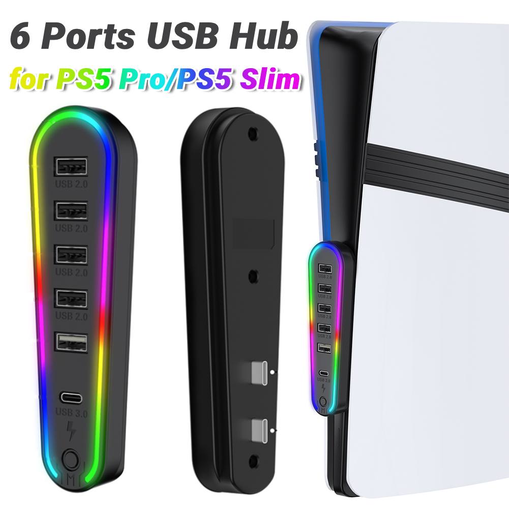 6 Ports USB Hub with RGB Light - Usb Hub Gaming reseña y precio