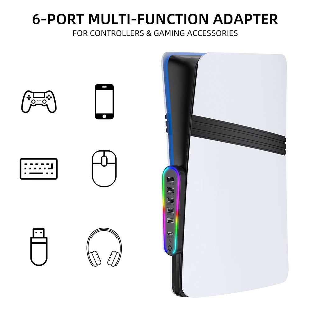 6 Ports USB Hub with RGB Light - Usb Hub Gaming reseña y precio
