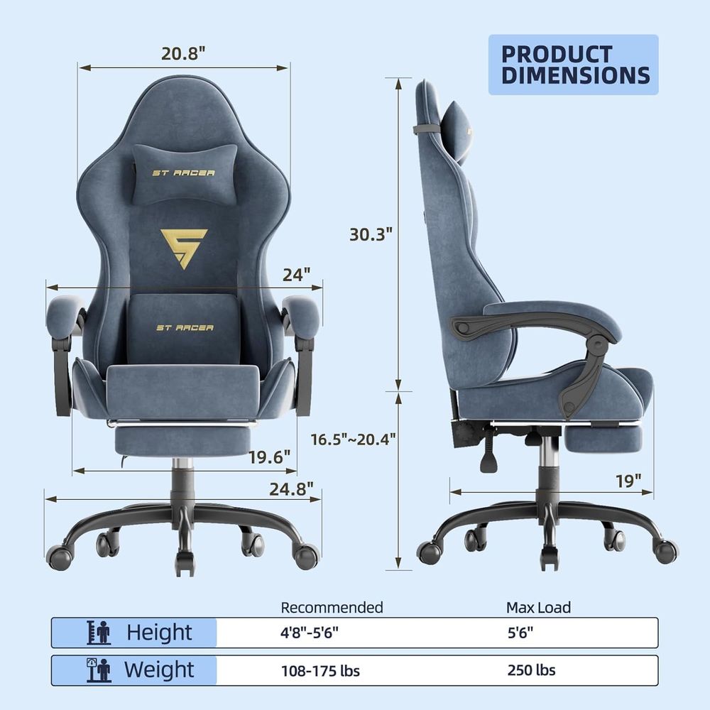 Ergonomic Gaming Chair with Fo - Gaming Chair reseña y precio