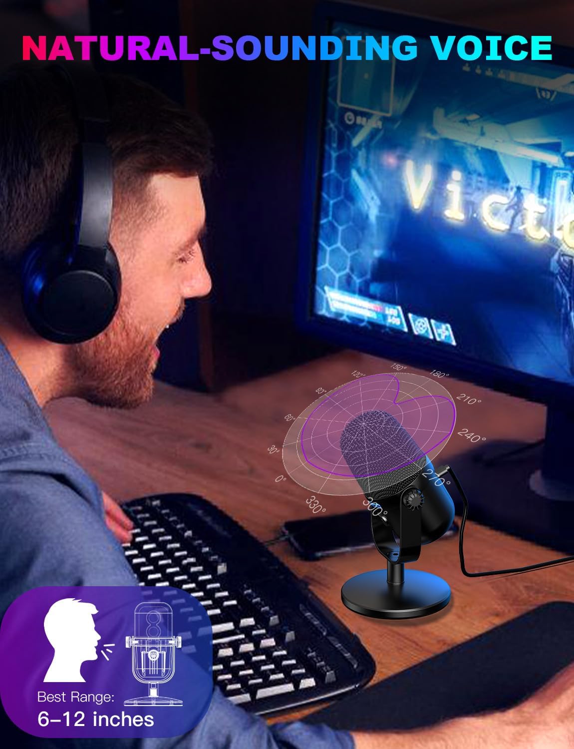 USB Gaming Microphone With Noi - Pc Gaming Ultra reseña y precio