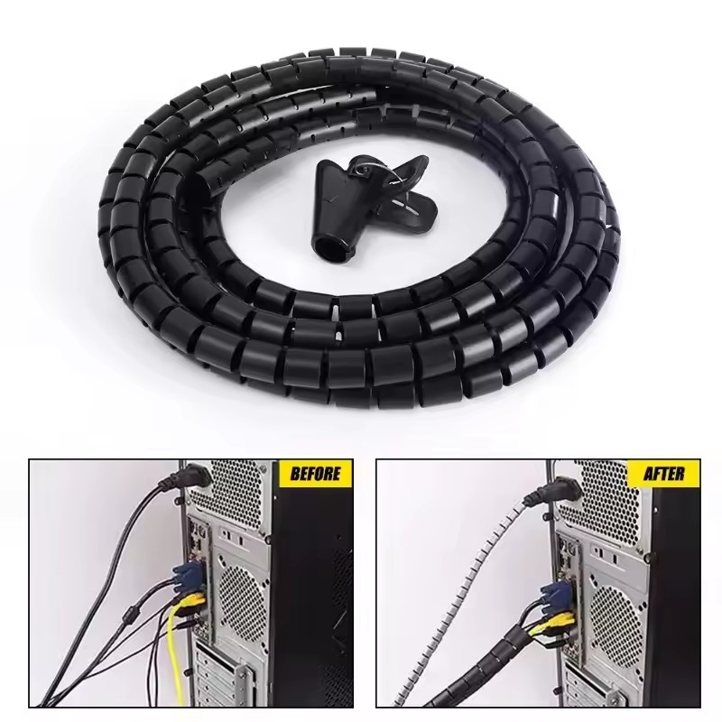 Cable Tube Sleeve Flexible Cor - Cable Management Sleeve reseña y precio