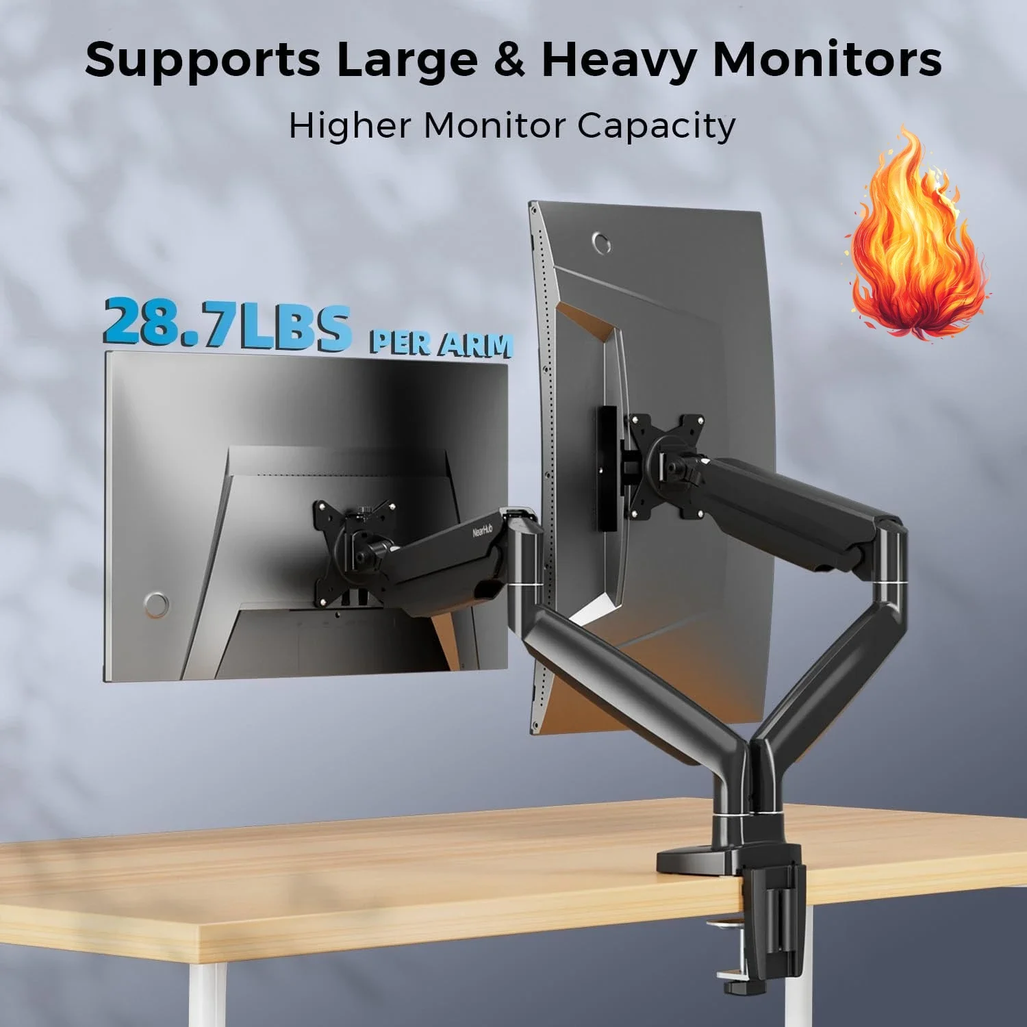 Curved Monitor Mount Dual Moni - Dual Monitor Arm reseña y precio